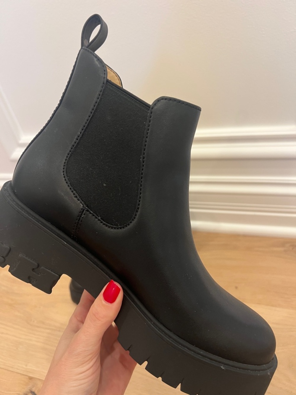 Womens Black Coach Chelsea Platform Boots - Picture 7 of 17